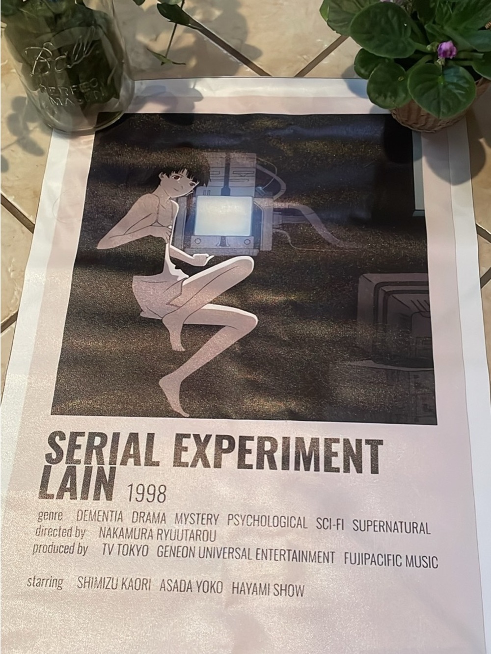 Serial Experiment Lain Poster - Black & White Art Print